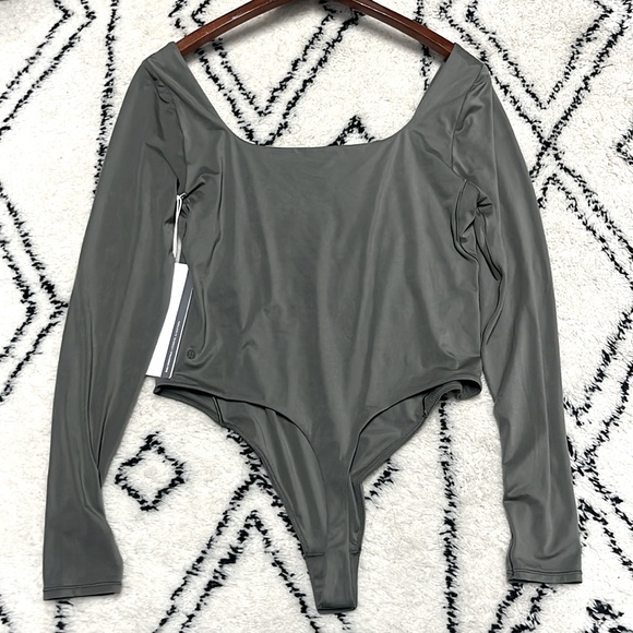 Lululemon Wundermost Ultra-Soft Nulu Square Neck Long Sleeve Bodysuit NWT. Sz L - Picture 9 of 10